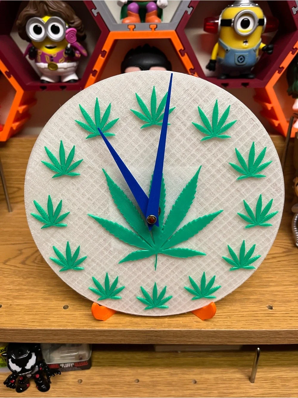 Green Cannabis Leaf Wall Clock - Unbranded Glow in the Dark